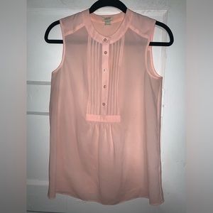 J‎ crew factory peach colored sheer sleeveless blouse size 0